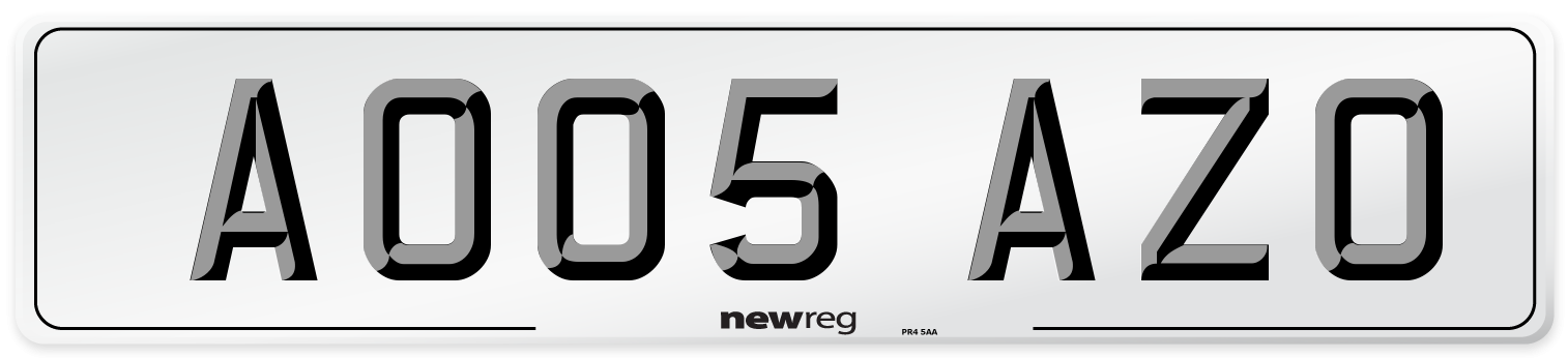 AO05 AZO Number Plate from New Reg